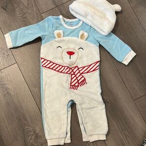 Adorable Blue and White Bear One Piece